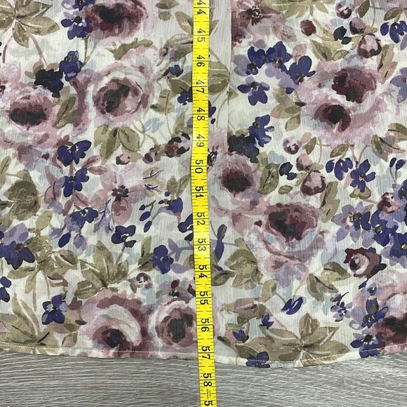 LC Lauren Conrad Runway Sheer Floral Long Sleeve Maxi Dress 4 - Picture 13 of 16